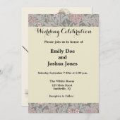 1823年のアンティークウェディングマンとウーマンファッション 招待状 (正面/裏面)