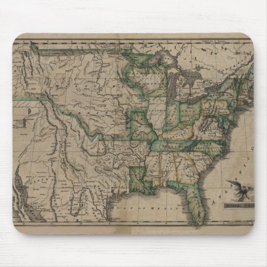 1823米国の地図 マウスパッド (正面)