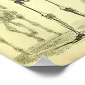 1824スケルトン人間と馬の解剖学プリント ポスター (角)