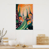 1824年の宇宙超現実主義の夢風景 ポスター (キッチン)