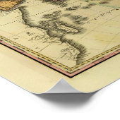 1825年ヘンリー・タナーによるアジアの地図 ポスター (角)