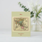 1825年ヘンリー・タナーによるアジアの地図 ポストカード (スタンド正面)