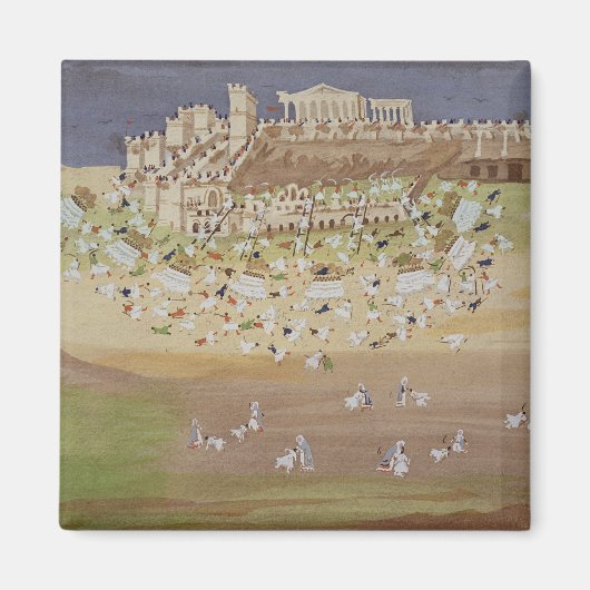 1826年の最初のアテネの戦い、絵画から マグネット (正面)