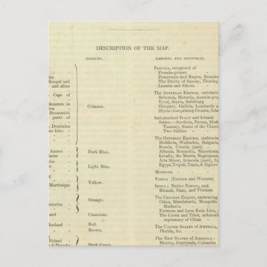 1828年の一般平和の終わり ポストカード (正面)