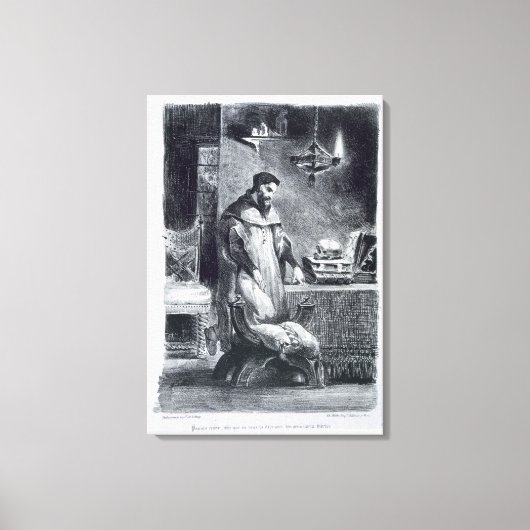 1828年、ゲーテのファウストから彼の勉強の中にファウストが入った。 キャンバスプリント (正面)