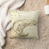 1830年代TruroのProvincetownの地図 クッション (ブランケット)