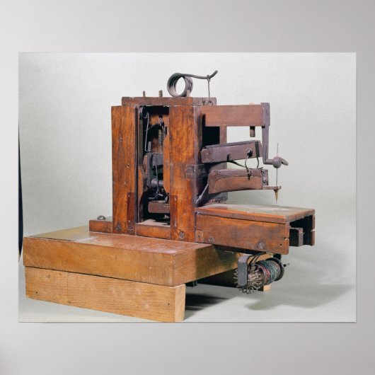 1830年、最初の裁縫機「クーセウス」 ポスター (正面)