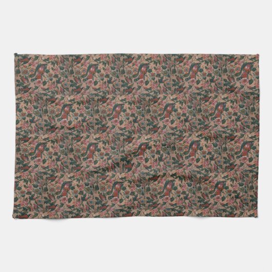 1830sヴィンテージフローラローラー印刷綿 キッチンタオル (横)