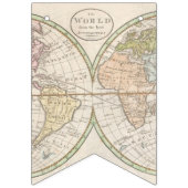 1831 アンティーク世界地図 旅行 テーマ バンティングフラッグ (第2の旗)