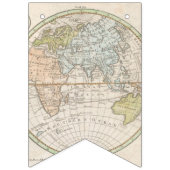 1831 アンティーク世界地図 旅行 テーマ バンティングフラッグ (第3の旗)