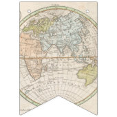 1831 アンティーク ワールド マップ トラベル テーマ バンティングフラッグ (第3の旗)