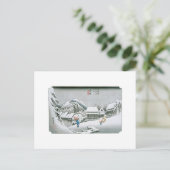 〒1831-1834年頃の日本の蒲原市の夜雪 ポストカード (スタンド正面)