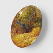 1833年の収穫月(紙油をパネルに敷設) ラウンド壁時計 (傾斜)