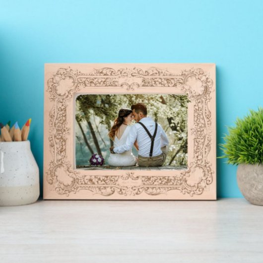 1834エレガント年ビクトリアン縁ど年 レーザー彫刻フレーム