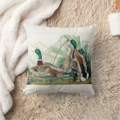 1834年マラード・ダック、アメリカの鳥から クッション (ブランケット)