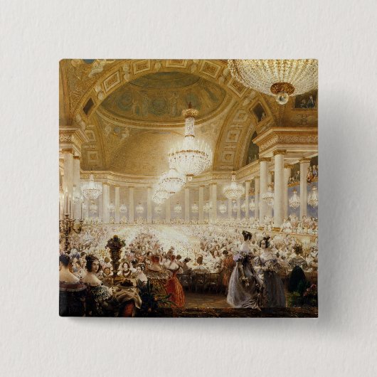 1835年にTuileriesで食事している女性 缶バッジ (正面)