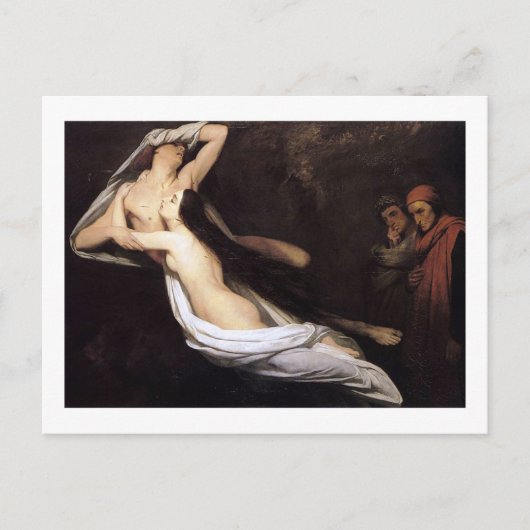 1835，パオロとフランチェスカの幽霊のヴィンテージ ポストカード (正面)