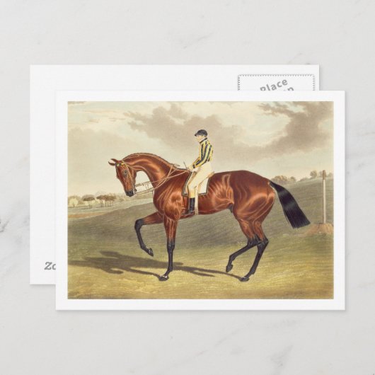 1836年にダービーを獲得したベイ・ミドルトン ポストカード (正面/裏面)