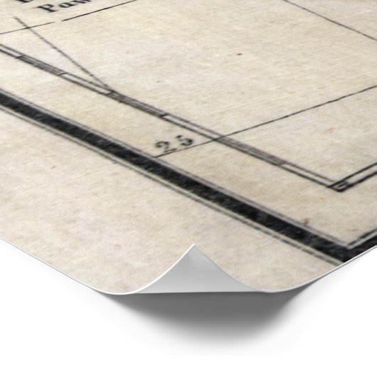 1836年インディアン部族の地図 ポスター (角)