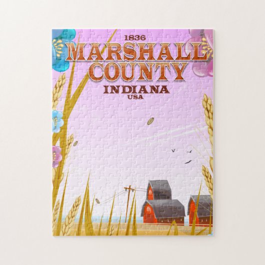 「1836年」マーシャル郡インディアナ州旅行ポスター ジグソーパズル (縦)