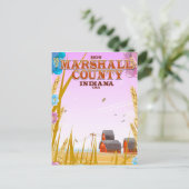 「1836年」マーシャル郡インディアナ州旅行ポスター ポストカード (スタンド正面)