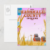 「1836年」マーシャル郡インディアナ州旅行ポスター ポストカード (正面/裏面)