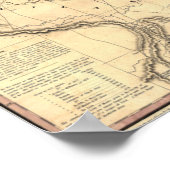 1837年テキサス州共和国の地図 ポスター (角)