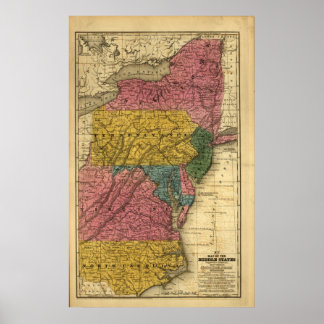 1839中度州の地統一された図（当時） ポスター