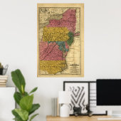 1839中度州の地統一された図（当時） ポスター (ホームオフィス)