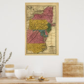 1839中度州の地統一された図（当時） ポスター (キッチン)