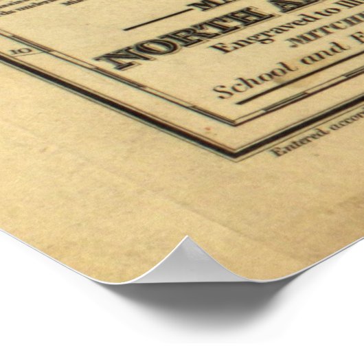 1839北米の地図 ポスター (角)