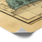 1839南部州の地図統一された ポスター (角)