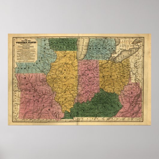 1839年統一された西州の地図(当時) ポスター (正面)