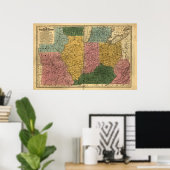 1839年統一された西州の地図(当時) ポスター (ホームオフィス)