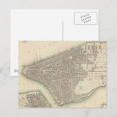 1840年の下ニューヨーク市古地図 ポストカード (正面/裏面)