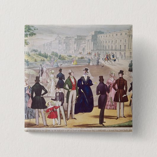 1840年の夏のファッション 缶バッジ (正面)