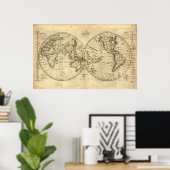1840年世界地図 ポスター (ホームオフィス)