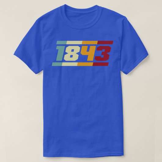 1843レトロタイポグラフィ Tシャツ (デザイン正面)