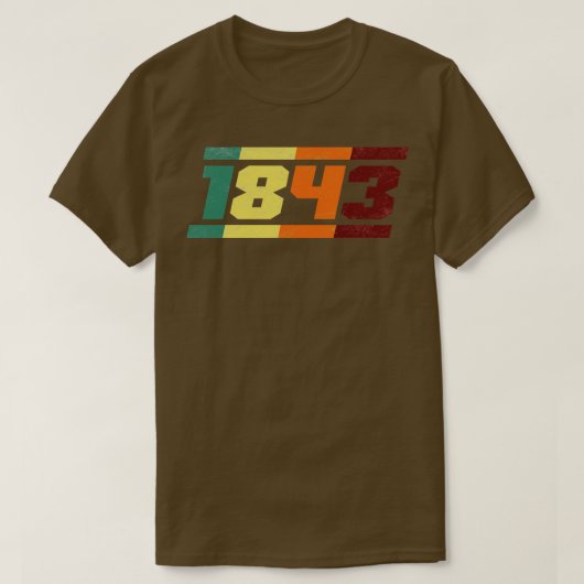 1843ヴィンテージレトロ Tシャツ (デザイン正面)