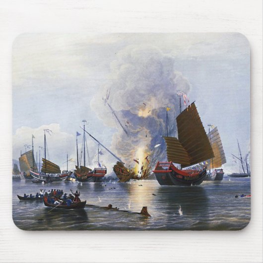 1843年の中国戦闘帆船の破壊 マウスパッド (正面)