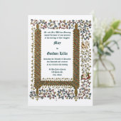 1843年ビクトリアン中世スタイル結婚時代 招待状 (スタンド正面)