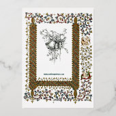 1843年ビクトリアン中世スタイル結婚時代 箔招待状 (裏面)