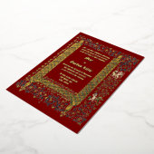 1843年ビクトリアン中世スタイル結婚時代 箔招待状 (回転した状態)