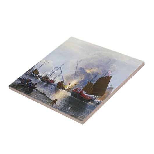 1843年中国の軍司令部の破壊 タイル (側面)