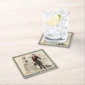 1844年のヴィクトリアン時代のウェディングアート スクエアペーパーコースター (インサイチュ)