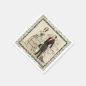 1844年のヴィクトリアン時代のウェディングアート スタンダードカクテルナプキン (角)
