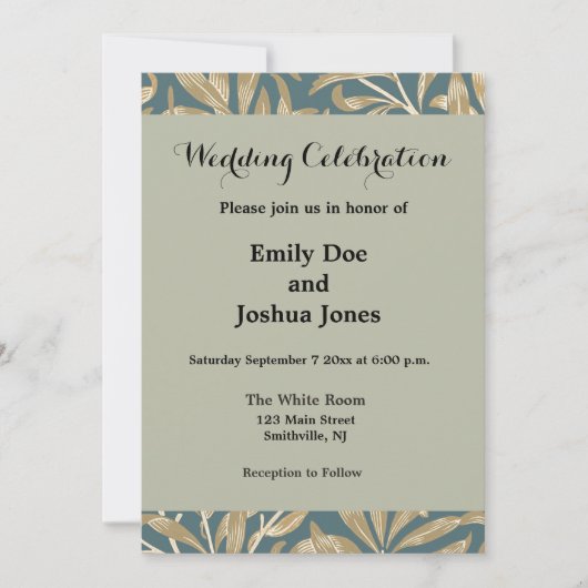 1844年のヴィクトリア時代のウェディングアート 招待状 (正面)