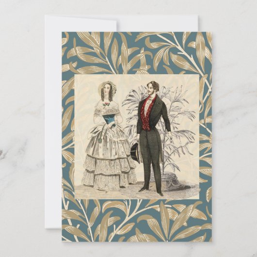 1844年のヴィクトリア時代のウェディングアート 招待状 (裏面)