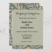 1844年のヴィクトリア時代のウェディングアート 招待状 (正面/裏面)