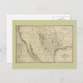 1844年テキサス州周辺国の地図 ポストカード (正面/裏面)